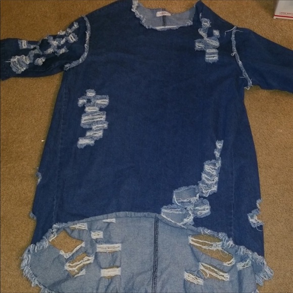 Dresses & Skirts - Distressed denim dress sz 3x
